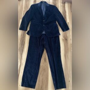 Hugo boss blue corduroy sweet 2 suit jacket pants pima cotton 38 S